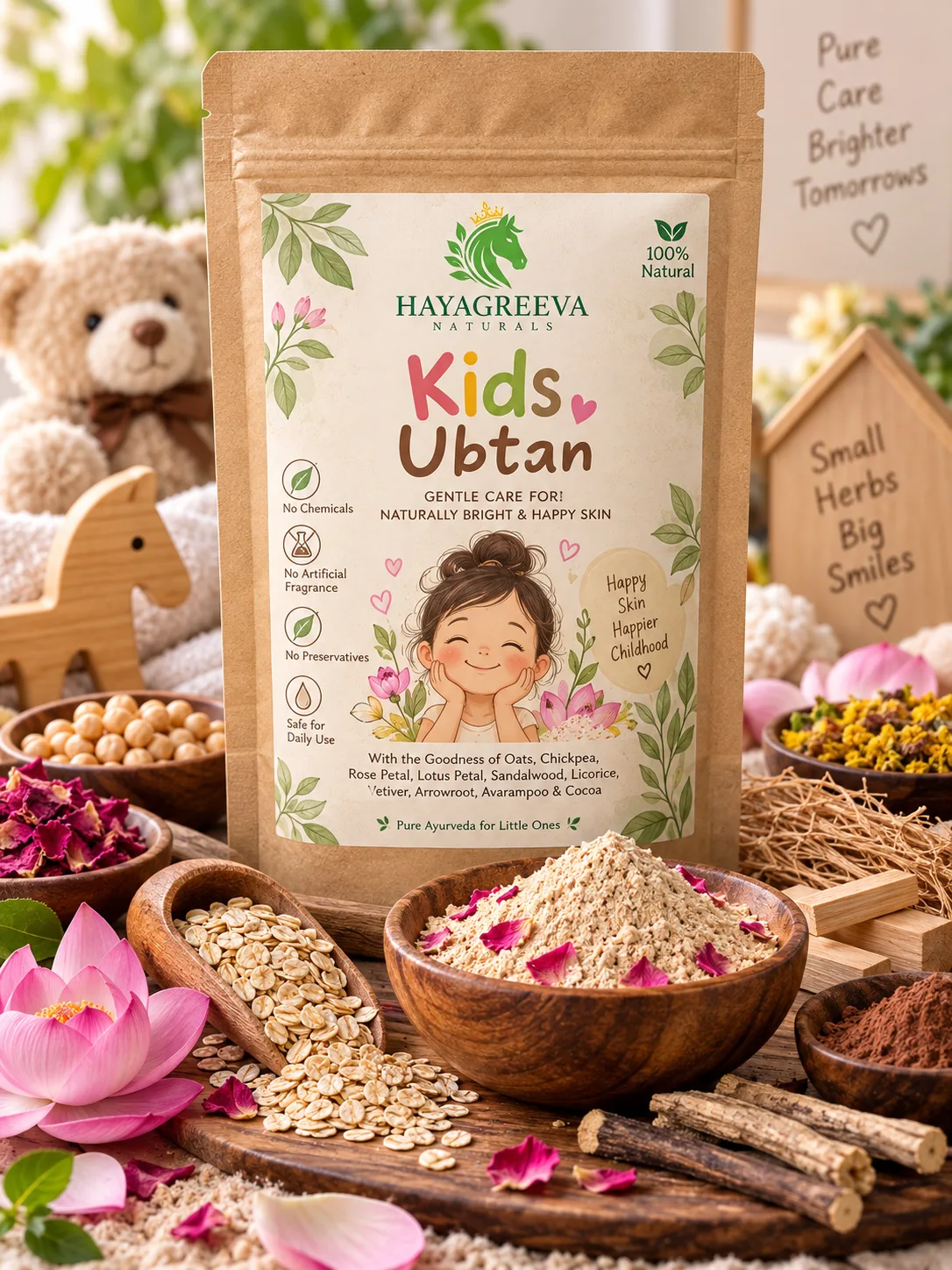 Kids Ayurvedic Ubtan | Gentle Ayurvedic Herbal Bath Powder for Soft & Healthy Skin